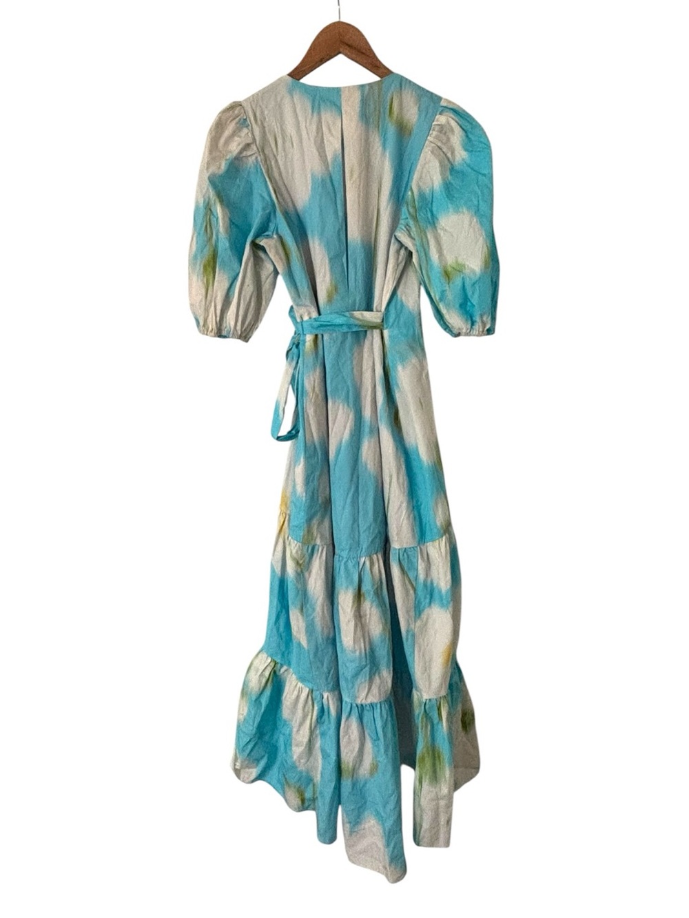 Anthropologie Hutch Marisol Puff Sleeve Floral Wrap Midi Dress - Picture 3 of 4
